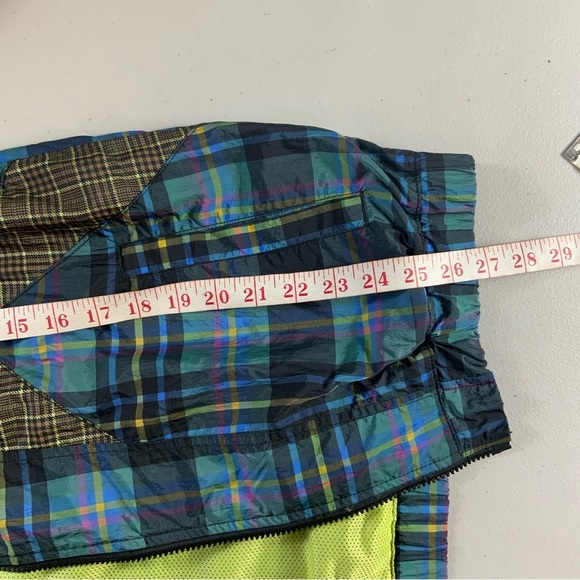 Urban outfitters Mix Plaid Blocked Track multicolor color-patch Bomber jacket S - Picture 3 of 11